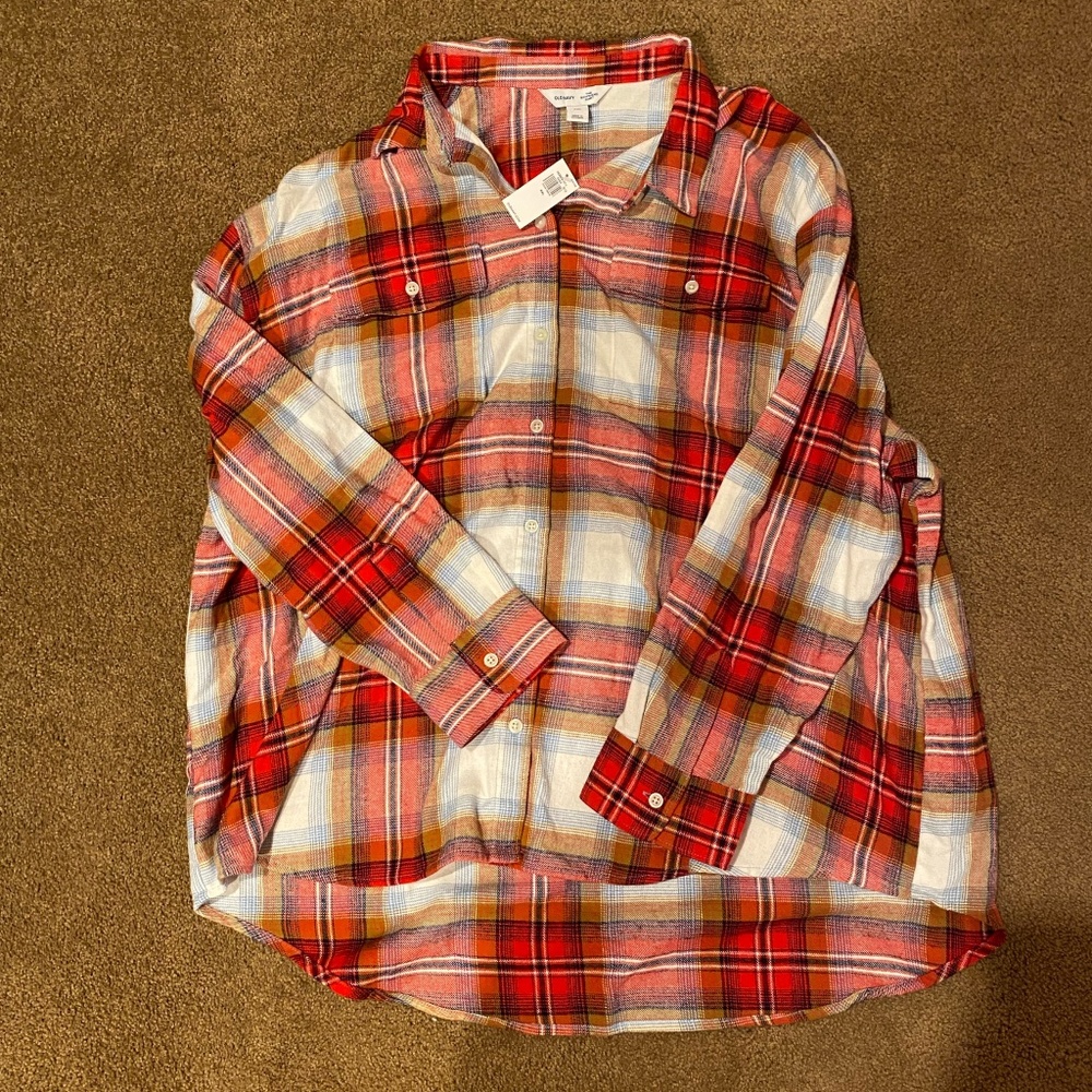 NWT Old Navy Women’s  “Boyfriend” Flannel XXL